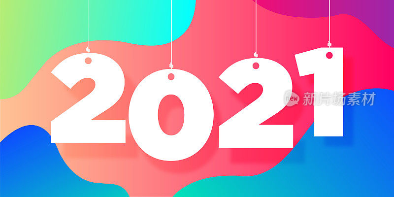 2021 New Year banner concept for advertising, banners, leaflets and flyers. Abstract background. Vector illustration.